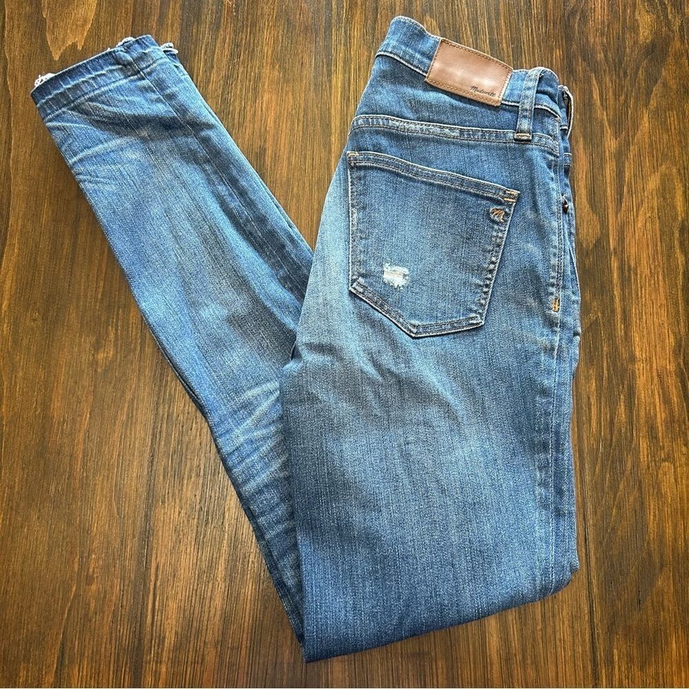 Madewell 9" high rise distressed skinny jeans women's 25